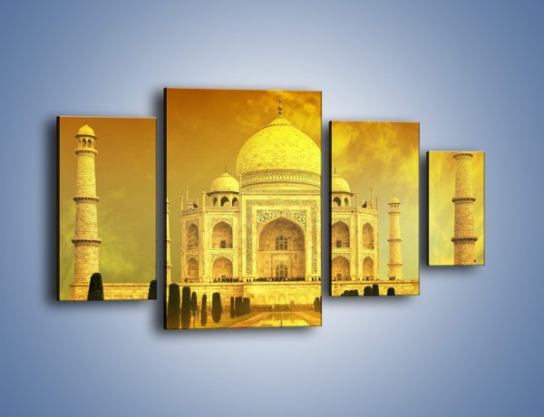 Obraz na płótnie – Tadź Mahal w żółtym kolorze – czteroczęściowy AM465W4