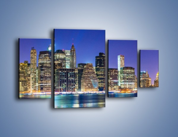 Obraz na płótnie – Kolorowa panorama Nowego Yorku – czteroczęściowy AM479W4