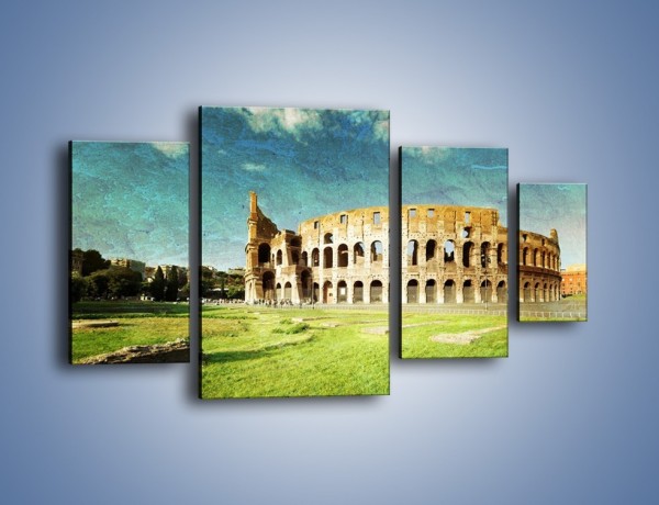 Obraz na płótnie – Koloseum w stylu vintage – czteroczęściowy AM503W4