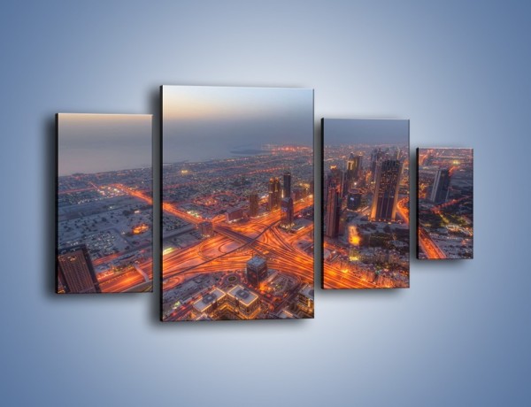 Obraz na płótnie – Panorama Dubaju o poranku – czteroczęściowy AM538W4