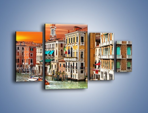 Obraz na płótnie – Kolorowe domu Wenecji – czteroczęściowy AM555W4