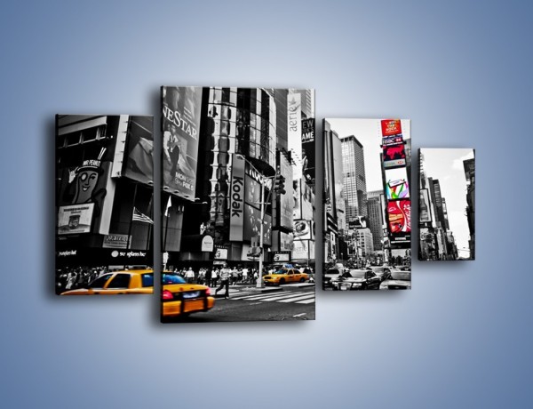 Obraz na płótnie – Times Square w godzinach szczytu – czteroczęściowy AM598W4