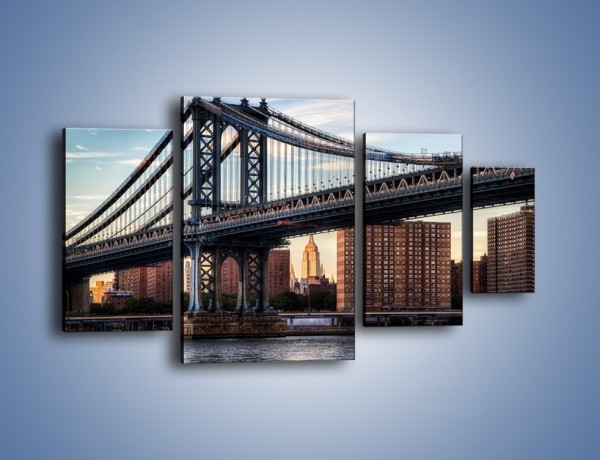 Obraz na płótnie – Manhattan Bridge – czteroczęściowy AM607W4