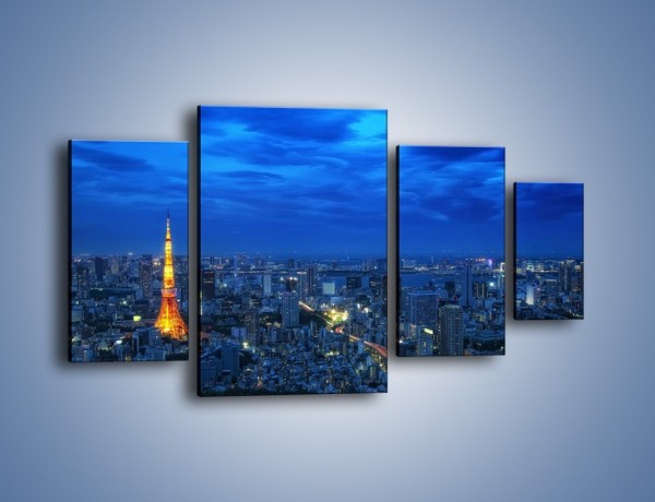 Obraz na płótnie – Tokyo Tower w Japonii – czteroczęściowy AM621W4