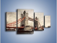 Obraz na płótnie – Tower Bridge w stylu vintage – czteroczęściowy AM668W4