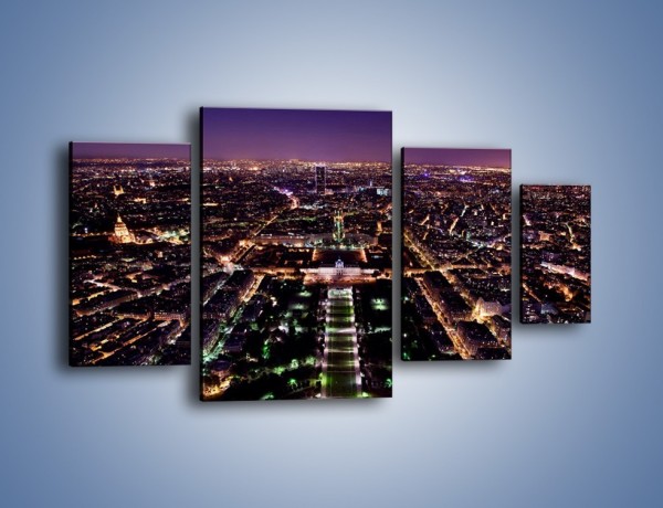 Obraz na płótnie – Panorama Paryża z Wieży Eiffla – czteroczęściowy AM764W4