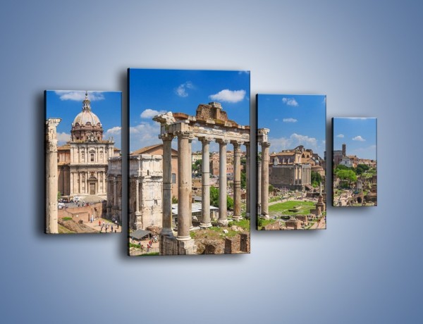 Obraz na płótnie – Panorama rzymskich ruin – czteroczęściowy AM767W4