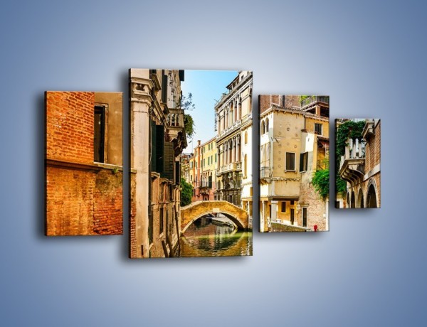 Obraz na płótnie – Romantyczny kanał w Wenecji – czteroczęściowy AM795W4