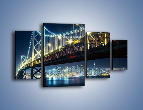 Obraz na płótnie – Most Golden Gate na tle San Francisco – czteroczęściowy AM797W4