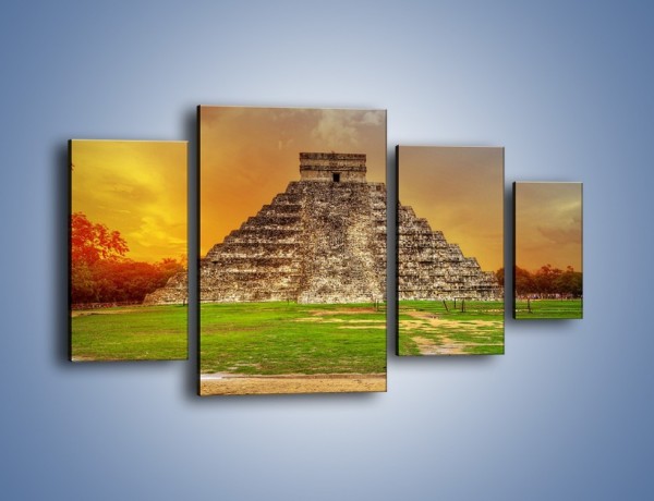 Obraz na płótnie – Piramida Kukulkana w Meksyku – czteroczęściowy AM814W4