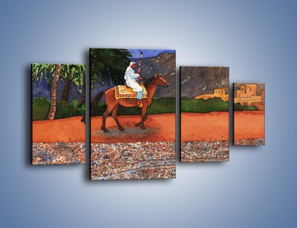Obraz na płótnie – Arabski szejk na koniu – czteroczęściowy GR052W4