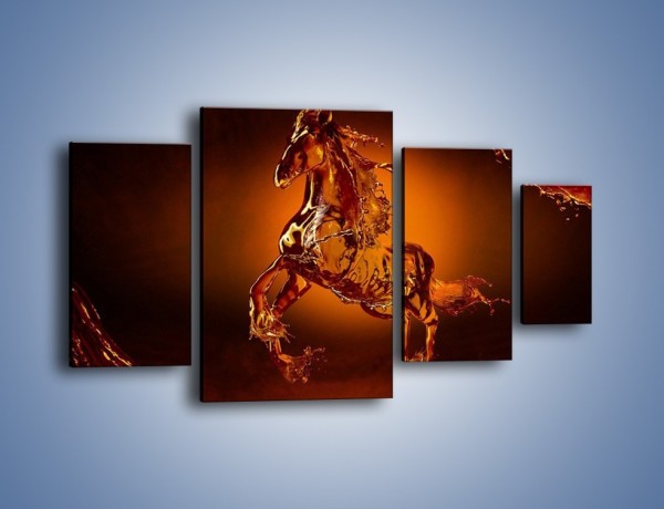 Obraz na płótnie – Wodny koń w mocnym świetle – czteroczęściowy GR228W4