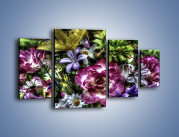 Obraz na płótnie – Kwiaty w różnych odcieniach – czteroczęściowy GR318W4