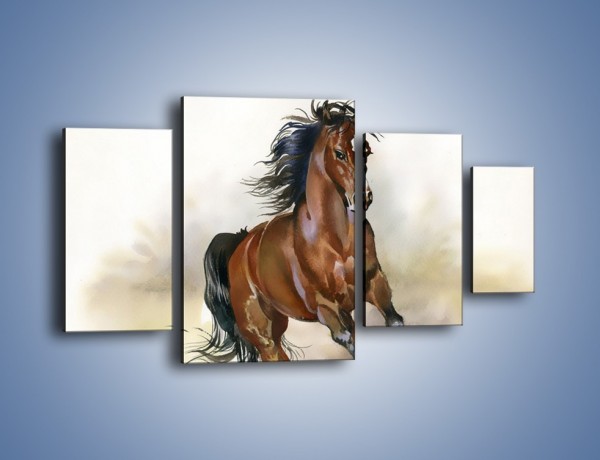Obraz na płótnie – Piękny koń w galopie – czteroczęściowy GR338W4