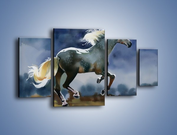 Obraz na płótnie – Bieg z koniem przez noc – czteroczęściowy GR339W4