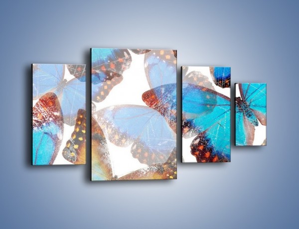 Obraz na płótnie – Motyl w niebieskim kolorze – czteroczęściowy GR403W4