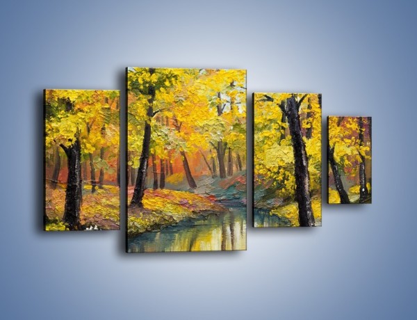 Obraz na płótnie – Jesienną pora w lesie – czteroczęściowy GR434W4