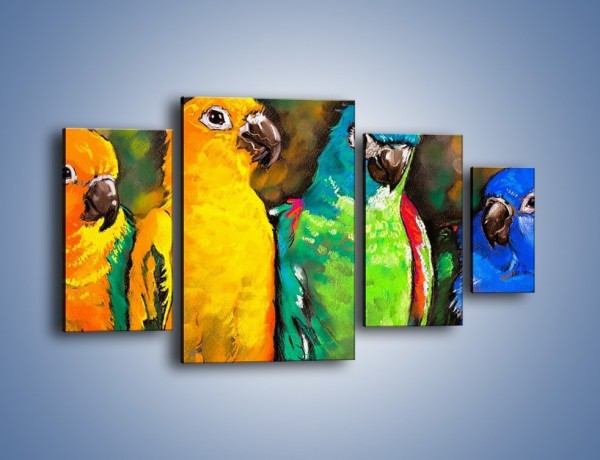 Obraz na płótnie – Rozmowa papuzich przyjaciół – czteroczęściowy GR492W4