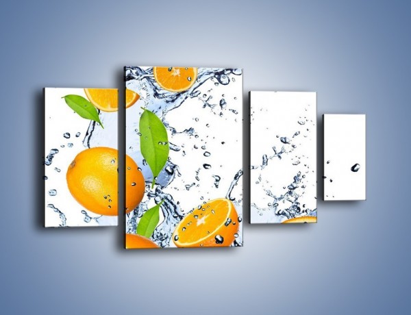 Obraz na płótnie – Orzeźwiające pomarańcze z miętą – czteroczęściowy JN003W4