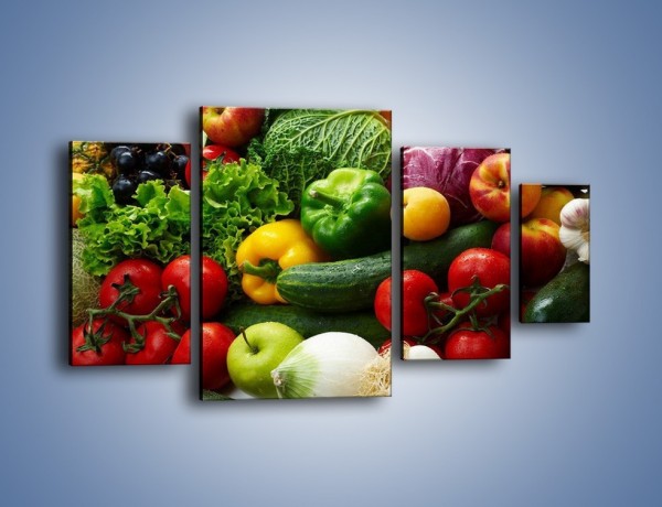 Obraz na płótnie – Mix warzywno-owocowy – czteroczęściowy JN006W4