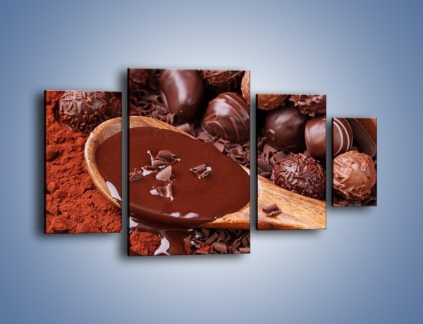 Obraz na płótnie – Praliny w płynącej czekoladzie – czteroczęściowy JN018W4