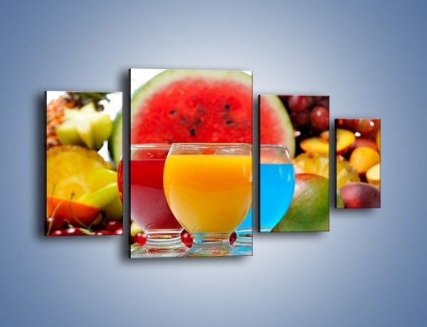 Obraz na płótnie – Kolorowe drineczki z soczystych owoców – czteroczęściowy JN029W4