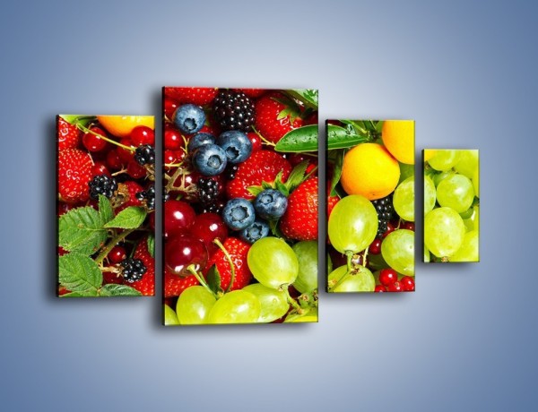 Obraz na płótnie – Wymieszane kolorowe owoce – czteroczęściowy JN037W4