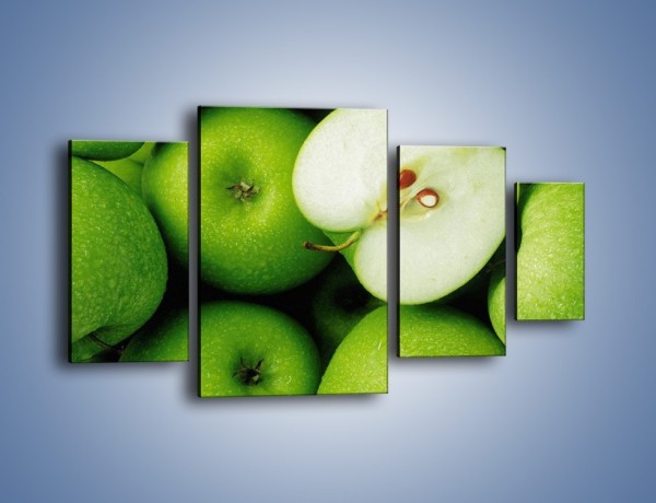 Obraz na płótnie – Zielone jabłuszka – czteroczęściowy JN039W4