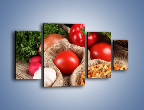 Obraz na płótnie – Makaron z warzywami – czteroczęściowy JN076W4