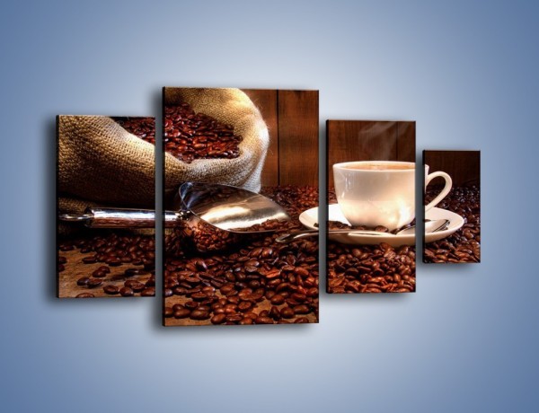 Obraz na płótnie – Poranna energia z kawą – czteroczęściowy JN098W4