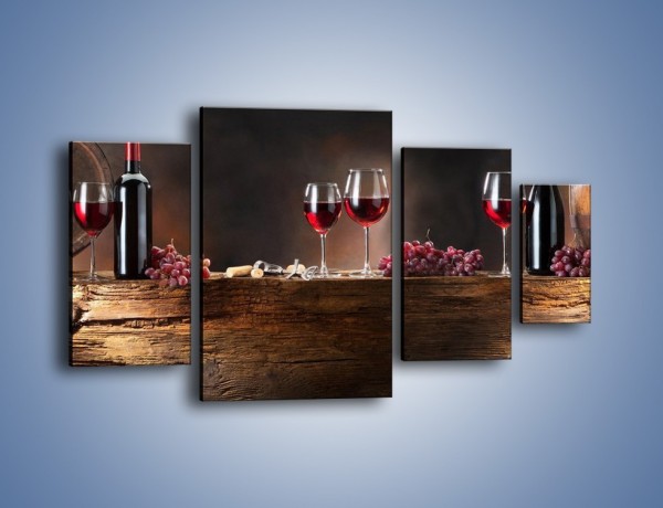 Obraz na płótnie – Beczuszki czerwonego wina – czteroczęściowy JN142W4