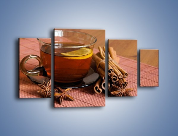 Obraz na płótnie – Rozgrzewająca filiżanka herbaty – czteroczęściowy JN266W4