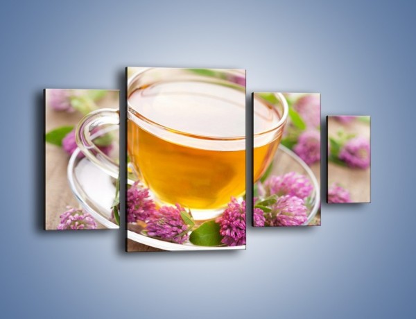 Obraz na płótnie – Herbata z kwiatami – czteroczęściowy JN283W4