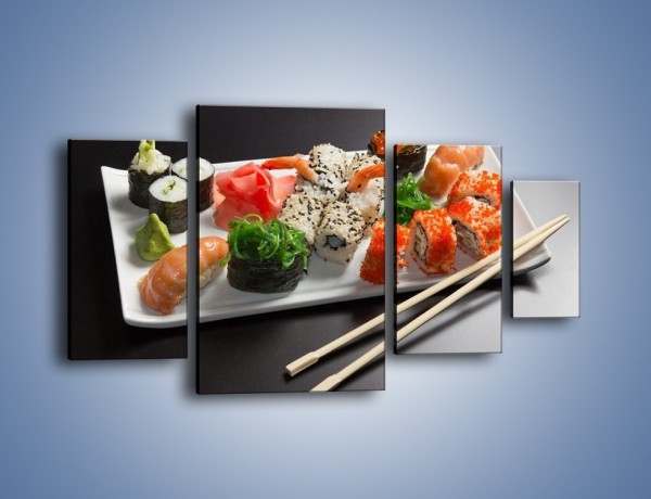 Obraz na płótnie – Kuchnia azjatycka na półmisku – czteroczęściowy JN295W4