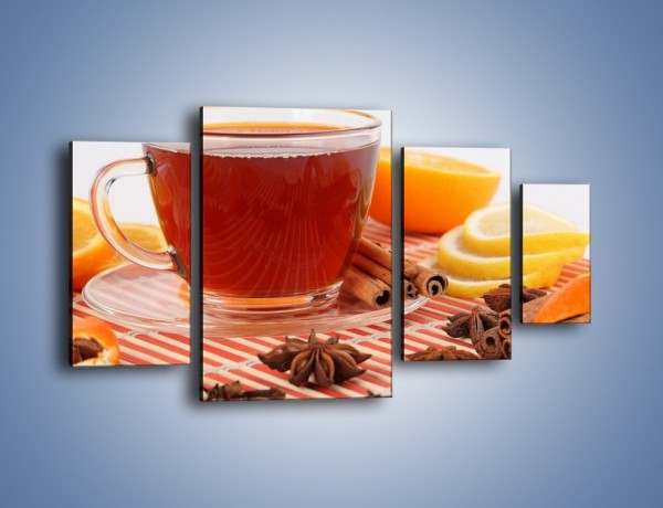 Obraz na płótnie – Moc herbaty w małej filiżance – czteroczęściowy JN297W4