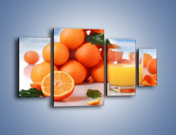 Obraz na płótnie – Szklanka soku pomarańczowego – czteroczęściowy JN301W4