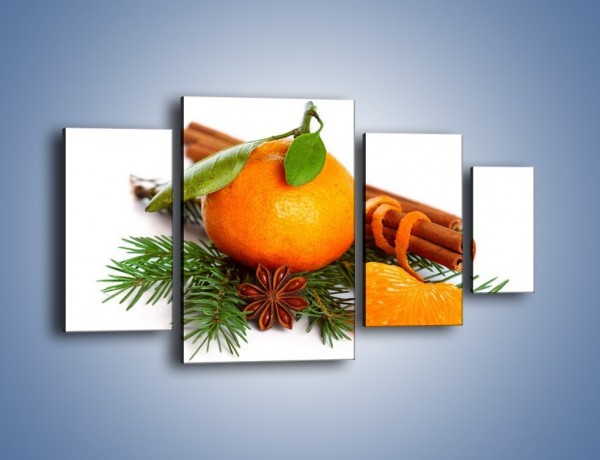 Obraz na płótnie – Pomarańcza na święta – czteroczęściowy JN306W4