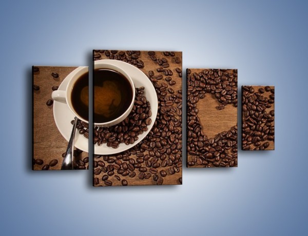 Obraz na płótnie – Miłość do kawy – czteroczęściowy JN312W4