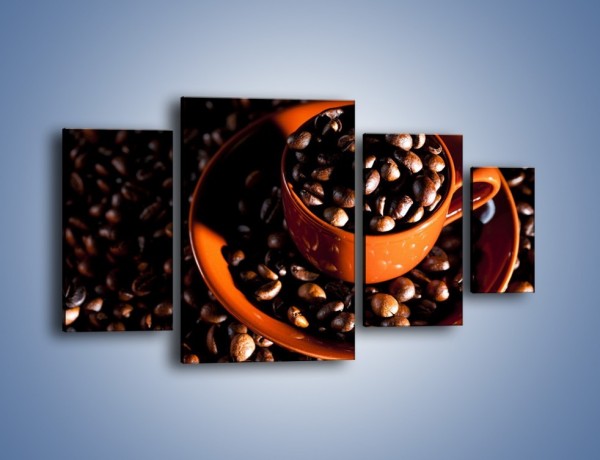 Obraz na płótnie – Filiżanka kawy z charakterem – czteroczęściowy JN343W4