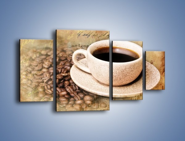 Obraz na płótnie – List przy filiżance kawy – czteroczęściowy JN347W4