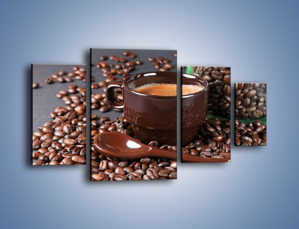 Obraz na płótnie – Kawa w ciemnej filiżance – czteroczęściowy JN348W4