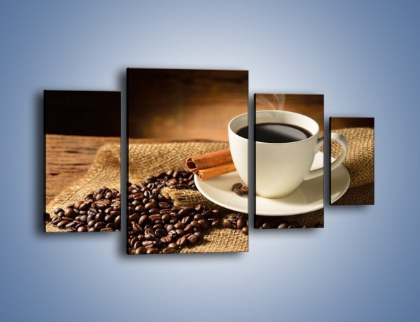 Obraz na płótnie – Kawa w białej filiżance – czteroczęściowy JN406W4
