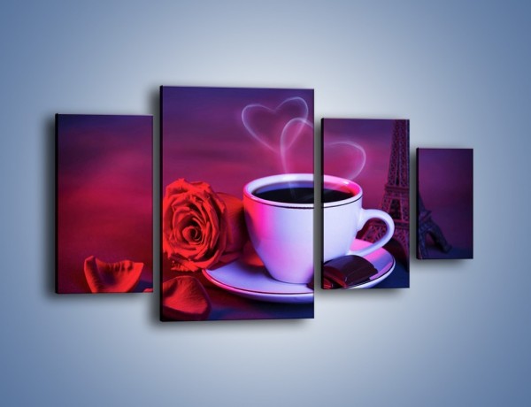 Obraz na płótnie – Kawa dla zakochanych – czteroczęściowy JN411W4