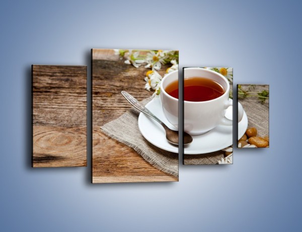 Obraz na płótnie – Herbata wśród stokrotek – czteroczęściowy JN413W4