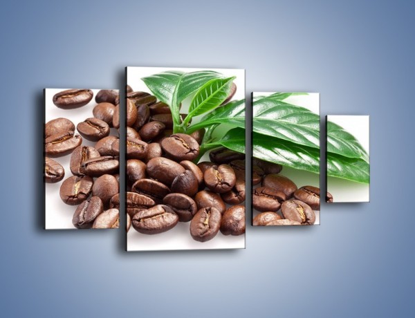 Obraz na płótnie – Kawa wśród zieleni – czteroczęściowy JN418W4