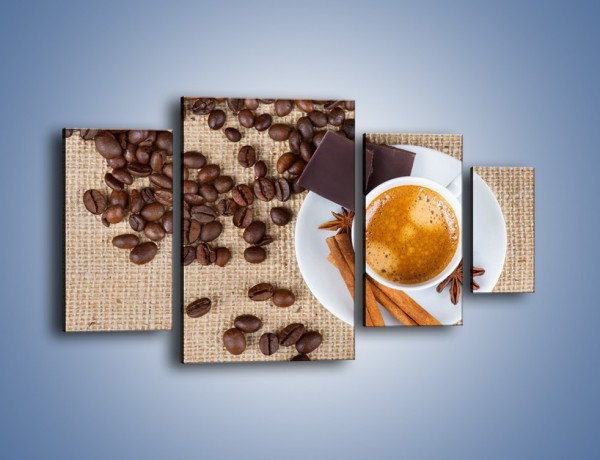 Obraz na płótnie – Kawa i czekolada – czteroczęściowy JN420W4