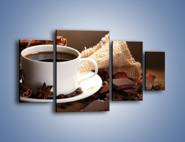 Obraz na płótnie – Kawa z dodatkiem czekolady – czteroczęściowy JN453W4