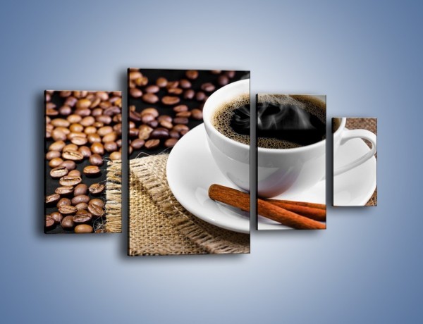 Obraz na płótnie – Kawa z cynamonową laską – czteroczęściowy JN456W4