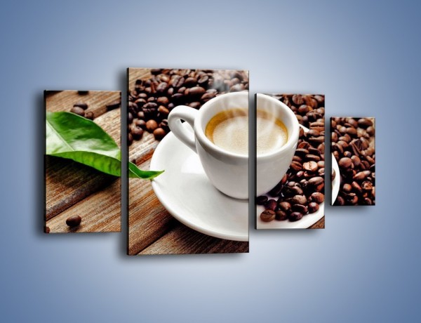 Obraz na płótnie – Letni błysk w filiżance kawy – czteroczęściowy JN470W4