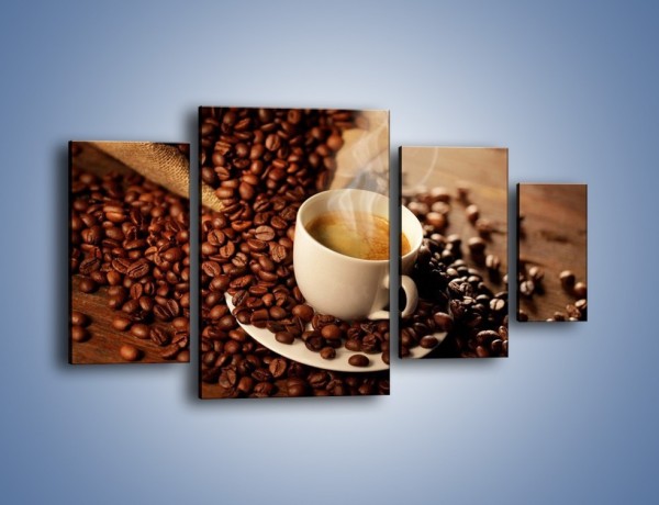 Obraz na płótnie – Zatopione ziarna kawy – czteroczęściowy JN477W4